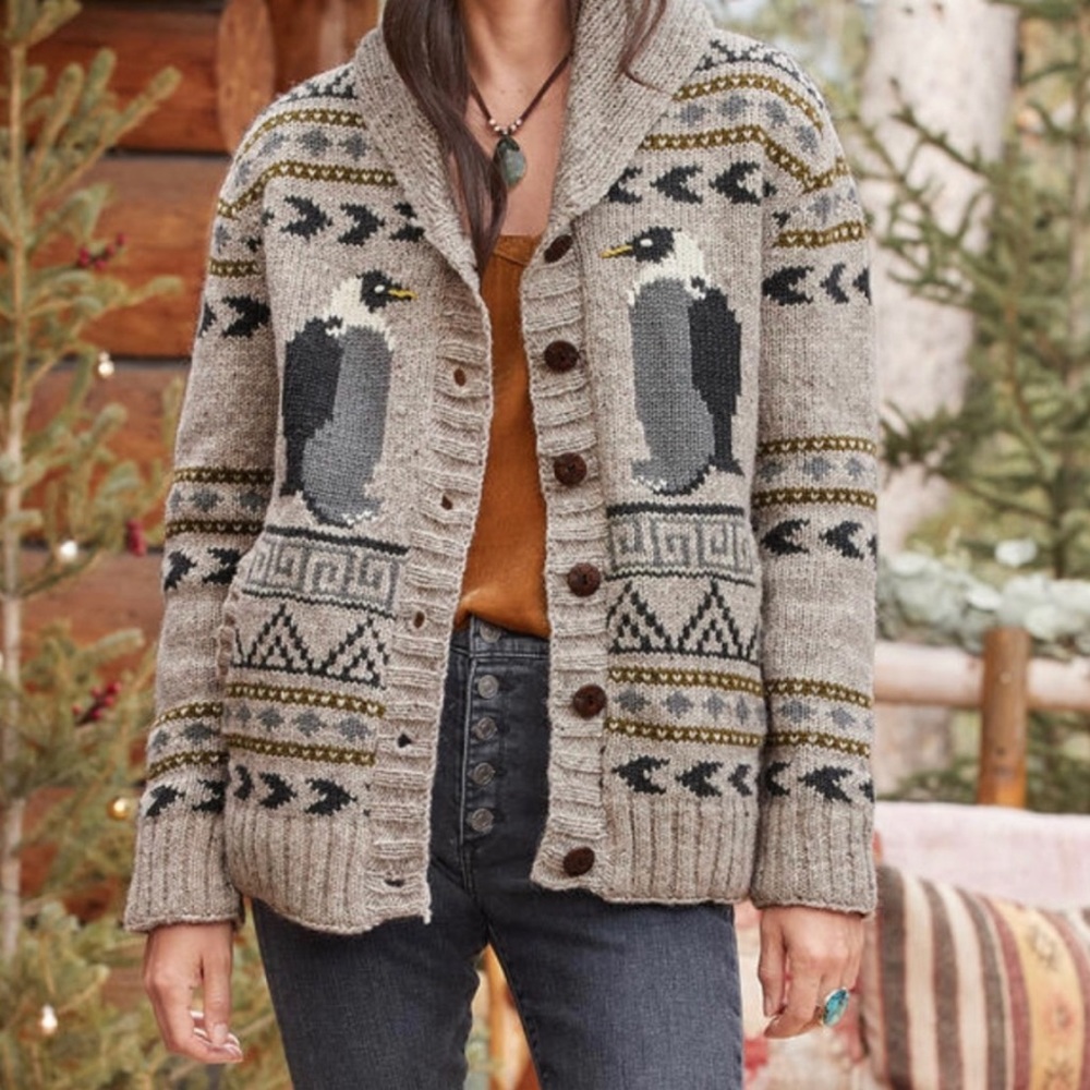 Sundance penguin cowichan wool sweater small